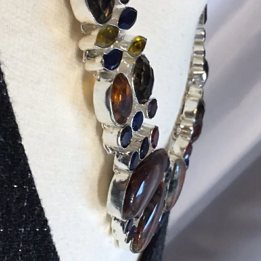NATURAL MOSS AGATE & GEMSTONE NECKLACE IN SILVER